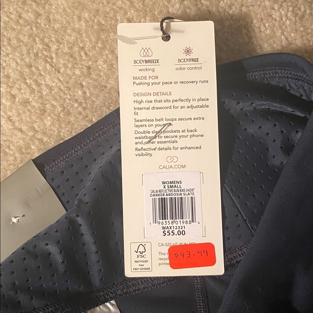 Calia XS NWT running shorts high  rise - Picture 12 of 12
